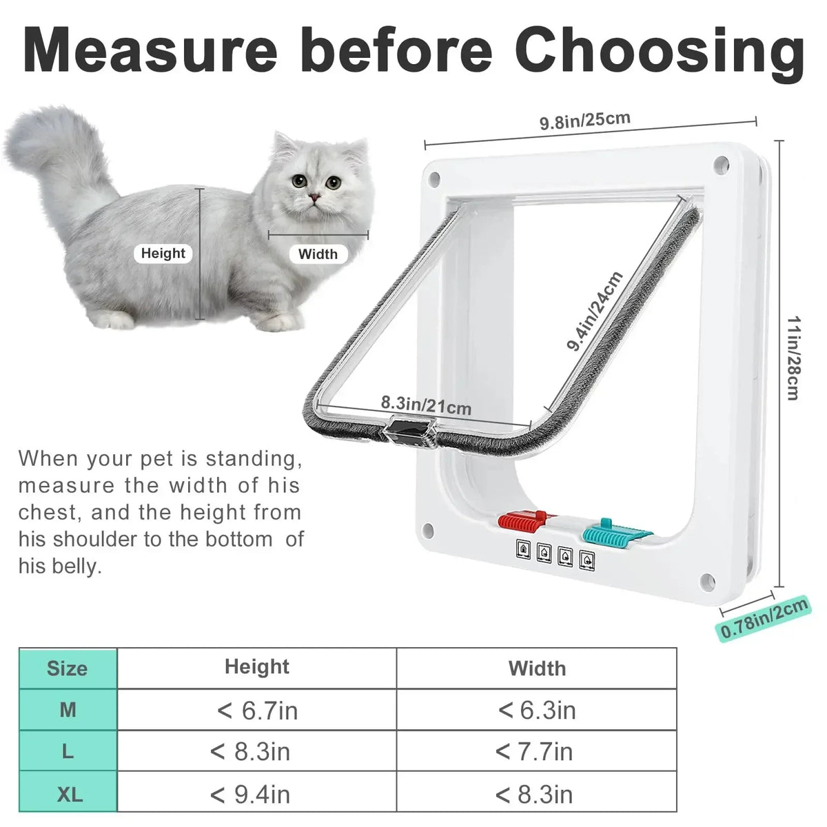 4-Way Locking Weatherproof Cat Door
