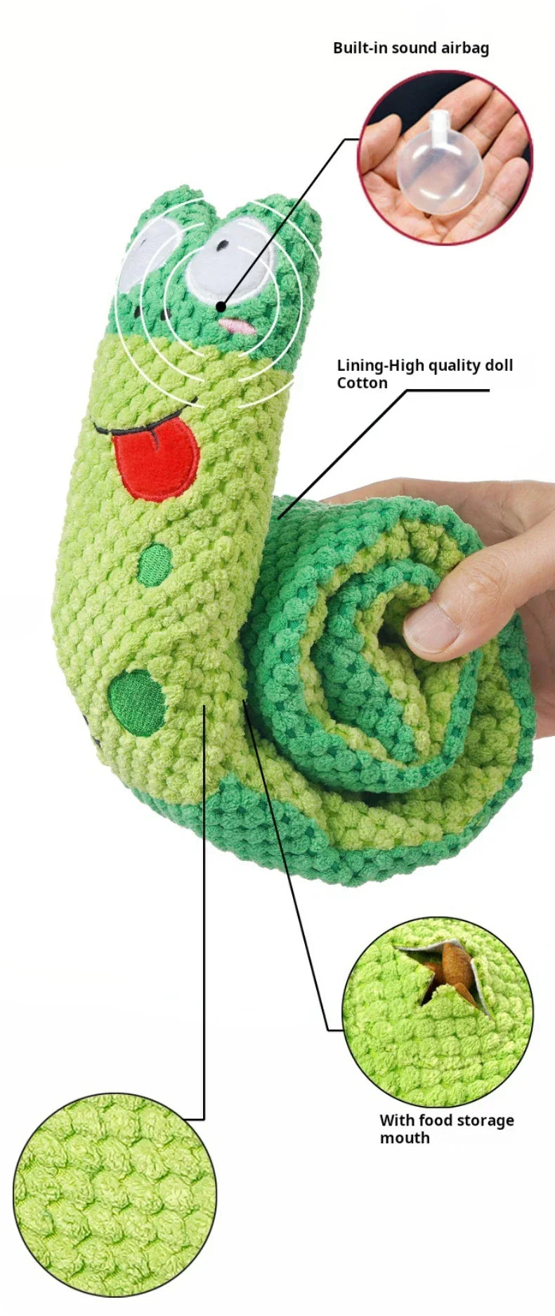 Snail Squeak & Snack Interactive Dog Toy