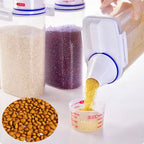 Dog & Cat Food Storage Container with Measuring Cup