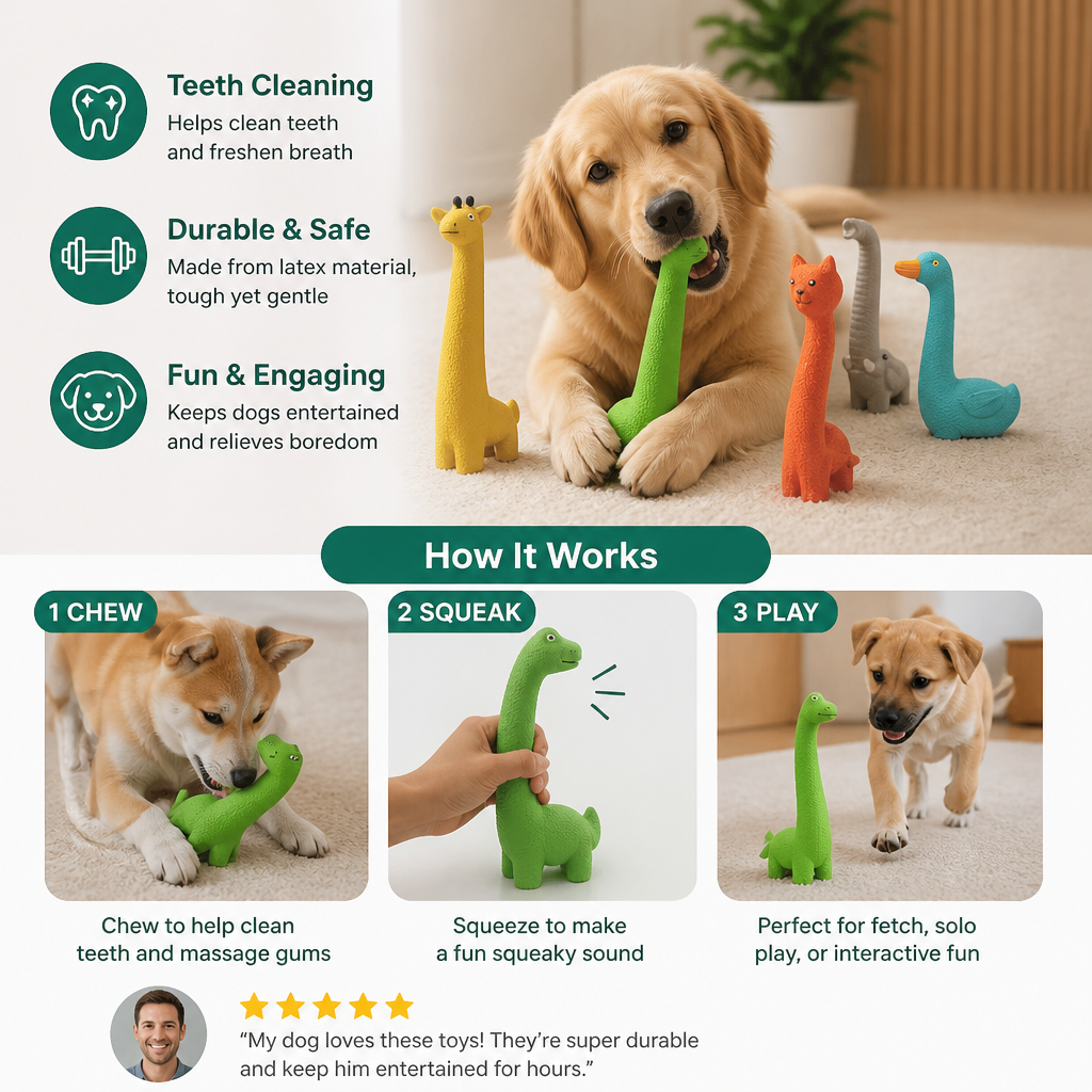 XXL Durable Teeth Cleaning Latex Dog Toy