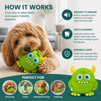 Durable Eco-Friendly Monster Teeth Cleaning Latex Squeaky Dog Toy
