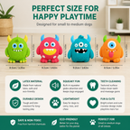 Durable Eco-Friendly Monster Teeth Cleaning Latex Squeaky Dog Toy