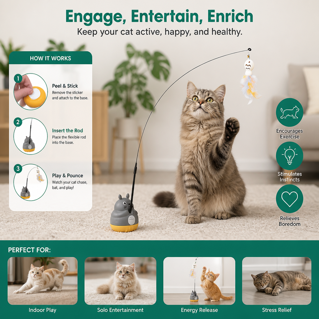 360° Interactive Self-Play Cat Teaser